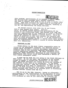 Christine Dodson, Staff Secretary, National Security Council, Memorandum for: The Secretary of State [and others], Subject: South Atlantic Nuclear Event, w/att: untitled discussion paper, October 22, 1979. Secret